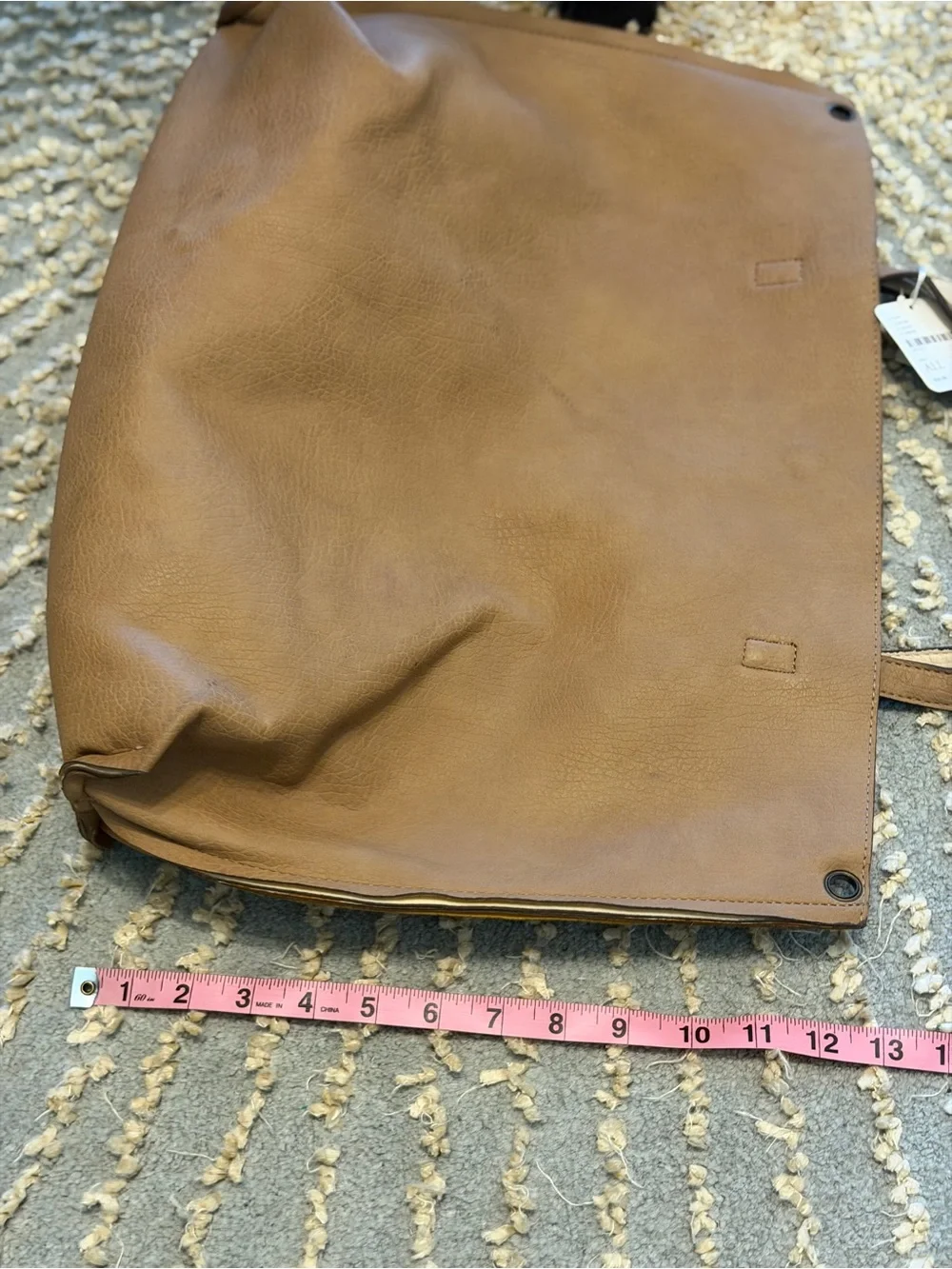 Free People Slouchy Vegan Tote Bag NWT Beige Tan